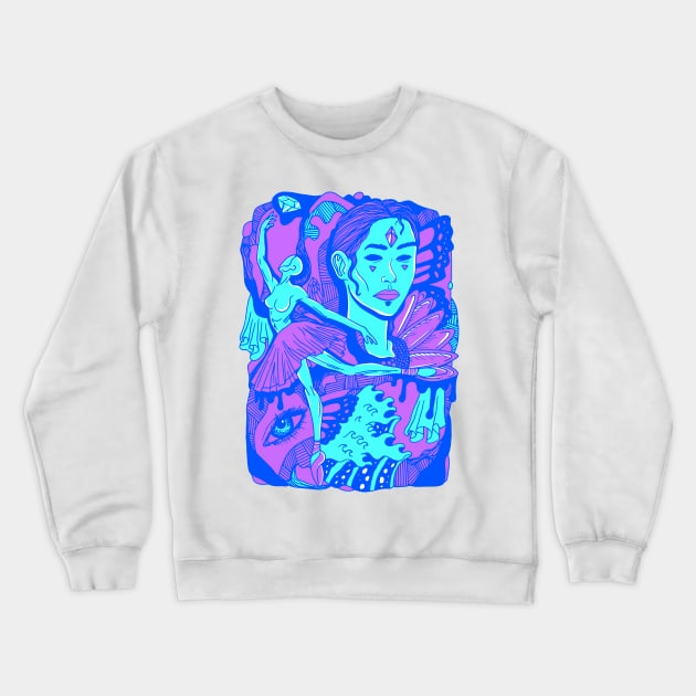 Blue Ballerina Crewneck Sweatshirt by kenallouis